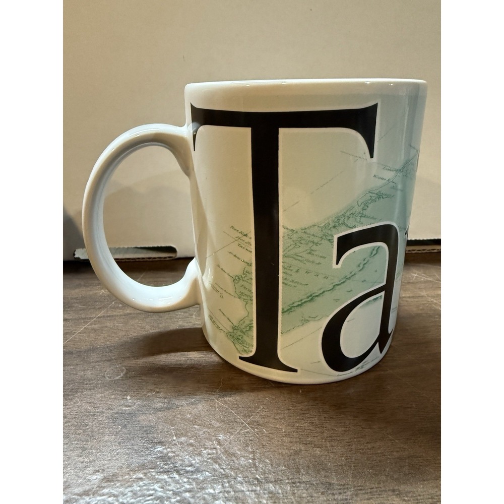 Starbucks City Mug Taiwan 2007‎ Collector Series Coffee Cup Map Black Letters
